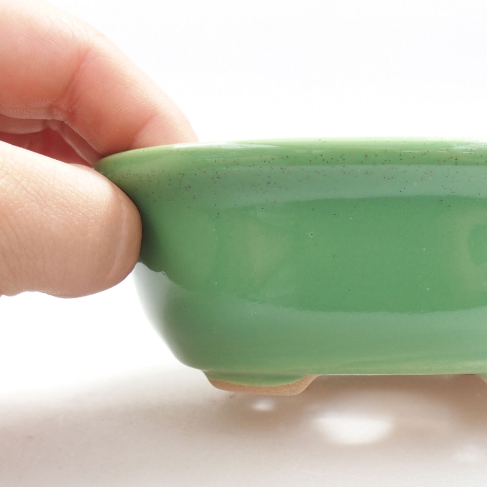 Keramik-Bonsaischale 11 x 9 x 4 cm, Farbe Grün