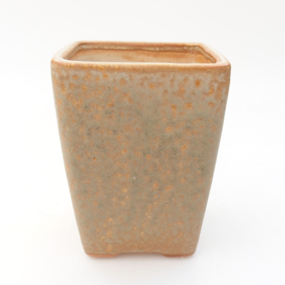 Keramik-Bonsaischale 9 x 9 x 11,5 cm, Farbe Grün