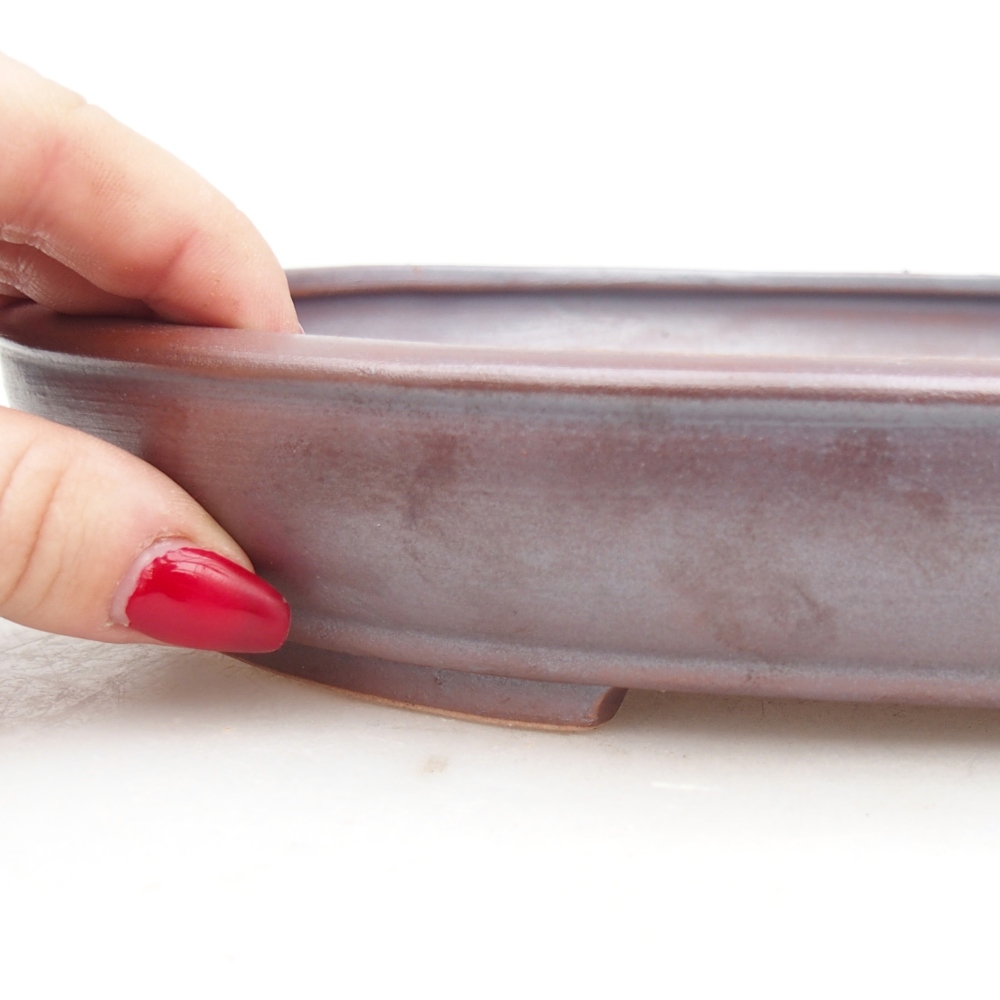 Bonsaischale aus Keramik 24,5 x 20 x 4 cm, metallfarben