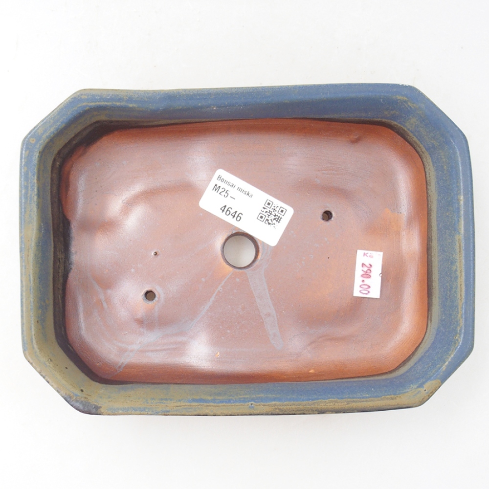 Keramik-Bonsaischale 19 x 13,5 x 4 cm, Farbe blau