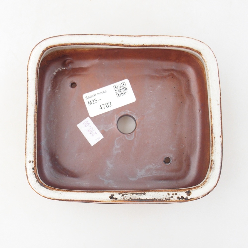 Keramik-Bonsaischale 14 x 12,5 x 4,5 cm, Farbe Weiß