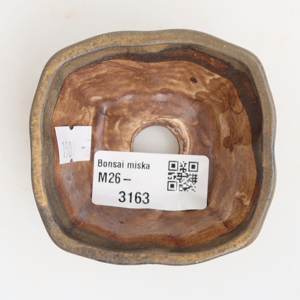 Bonsaischale aus Keramik 7 x 7 x 3,5 cm, braun