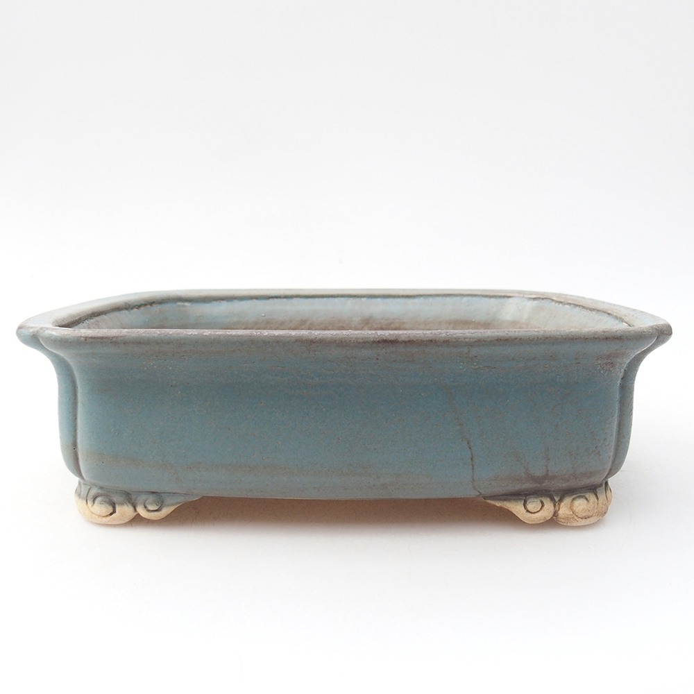 Keramik-Bonsaischale 19,5 x 17 x 5,5  cm, Farbe blau