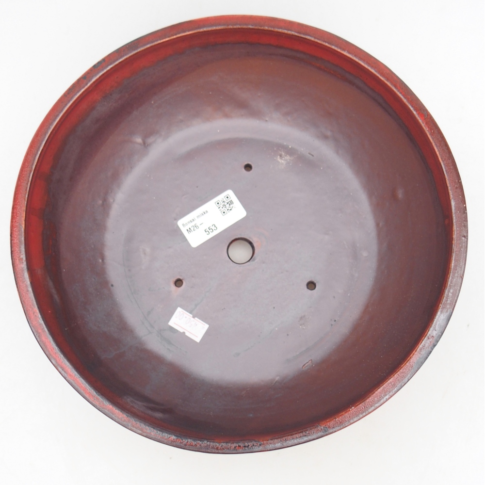 Bonsaischale aus Keramik 24,5 x 24,5 x 7,5 cm, Farbe rot