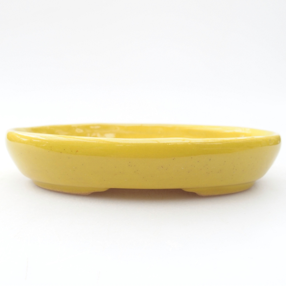 Keramik-Bonsaischale  13 x 10 x 2,5 cm, Farbe gelb