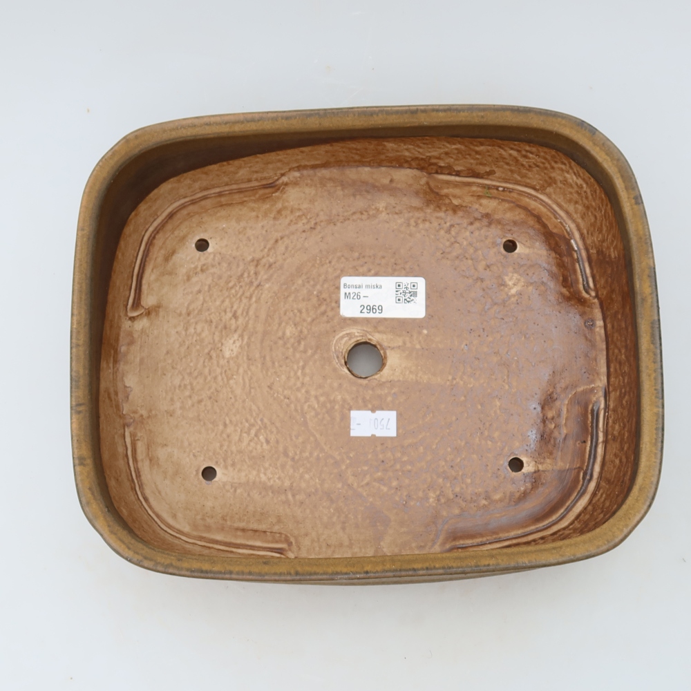 Keramik-Bonsai-Schale 24,5 x 20,5 x 6,5 cm, Farbe: braun