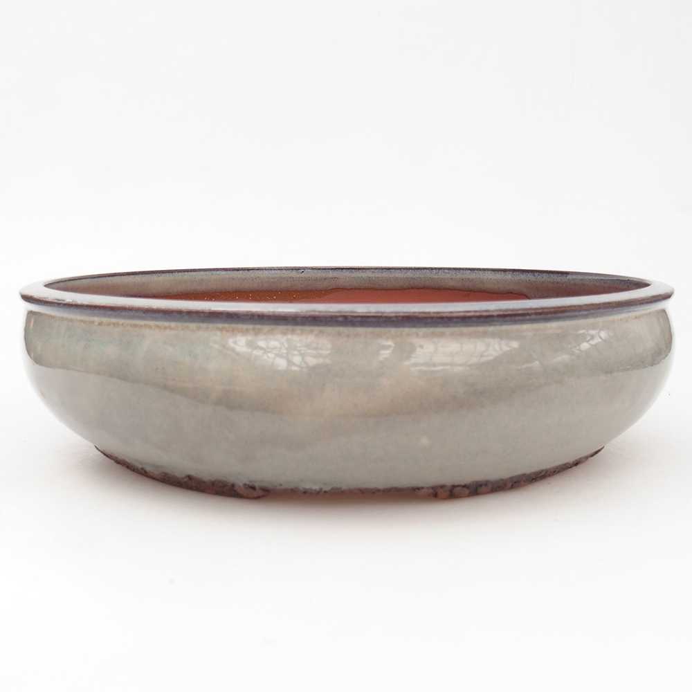 Bonsaischale aus Keramik 26 x 26 x 6,5 cm, grau
