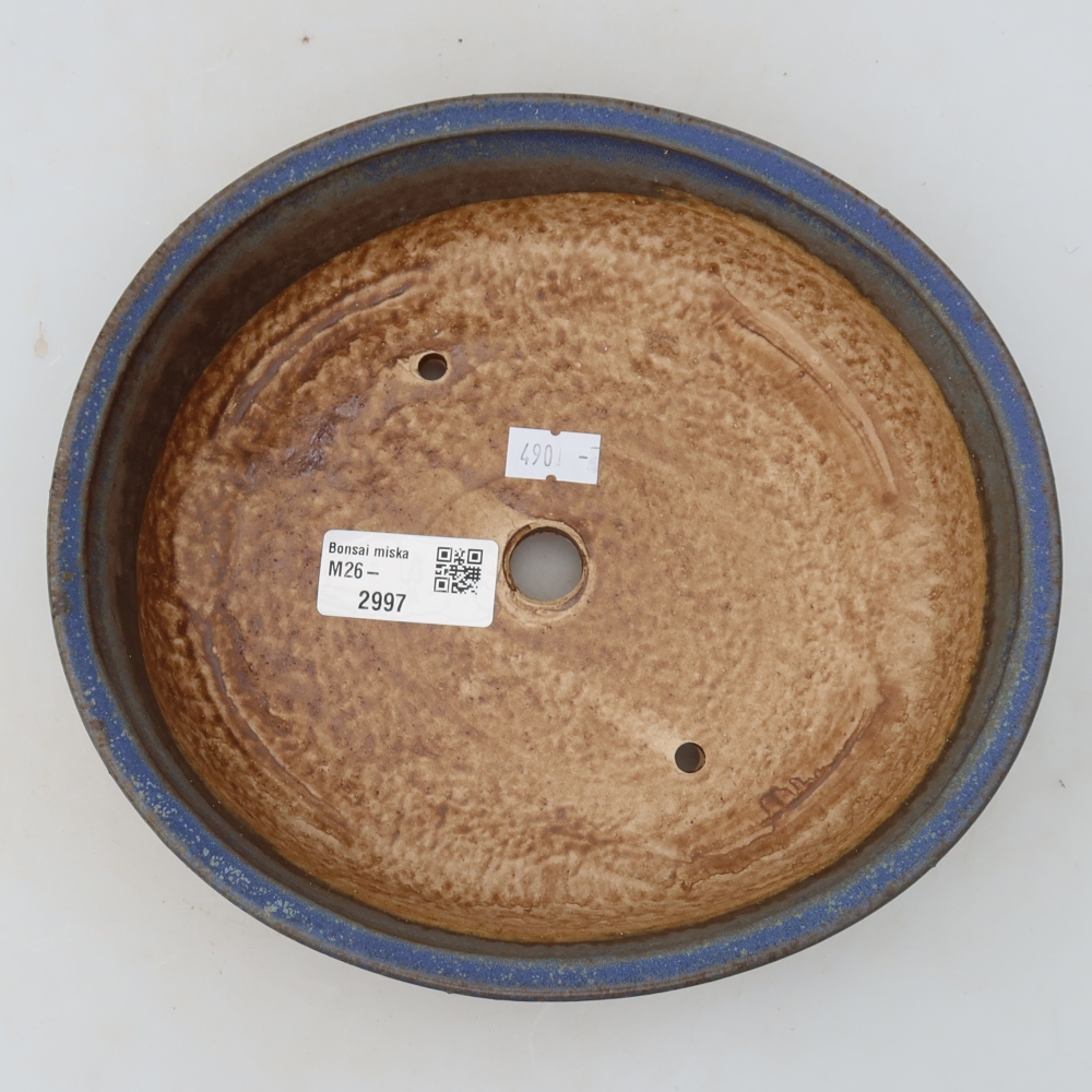 Keramik-Bonsai-Schale 21 x 19,5 x 5 cm, Farbe: blau