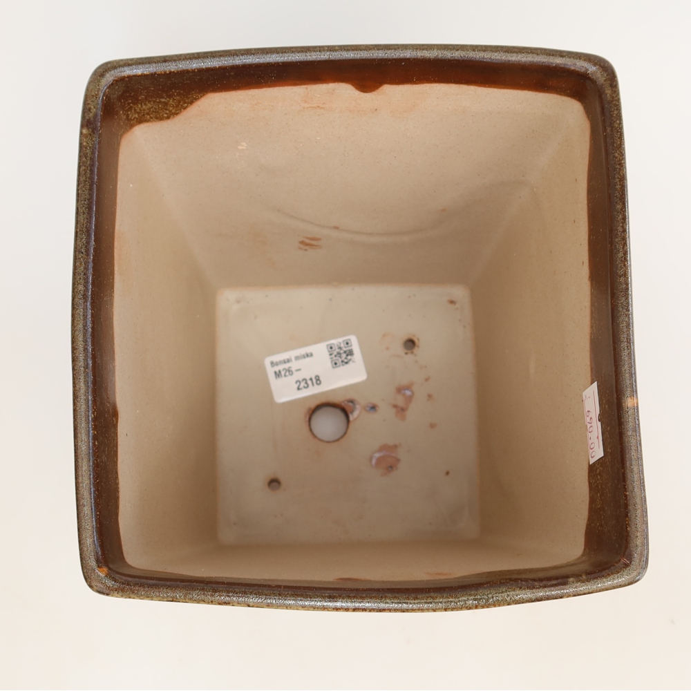 Keramik-Bonsai-Schale 15,5 x 15,5 x 19 cm, Farbe: braun