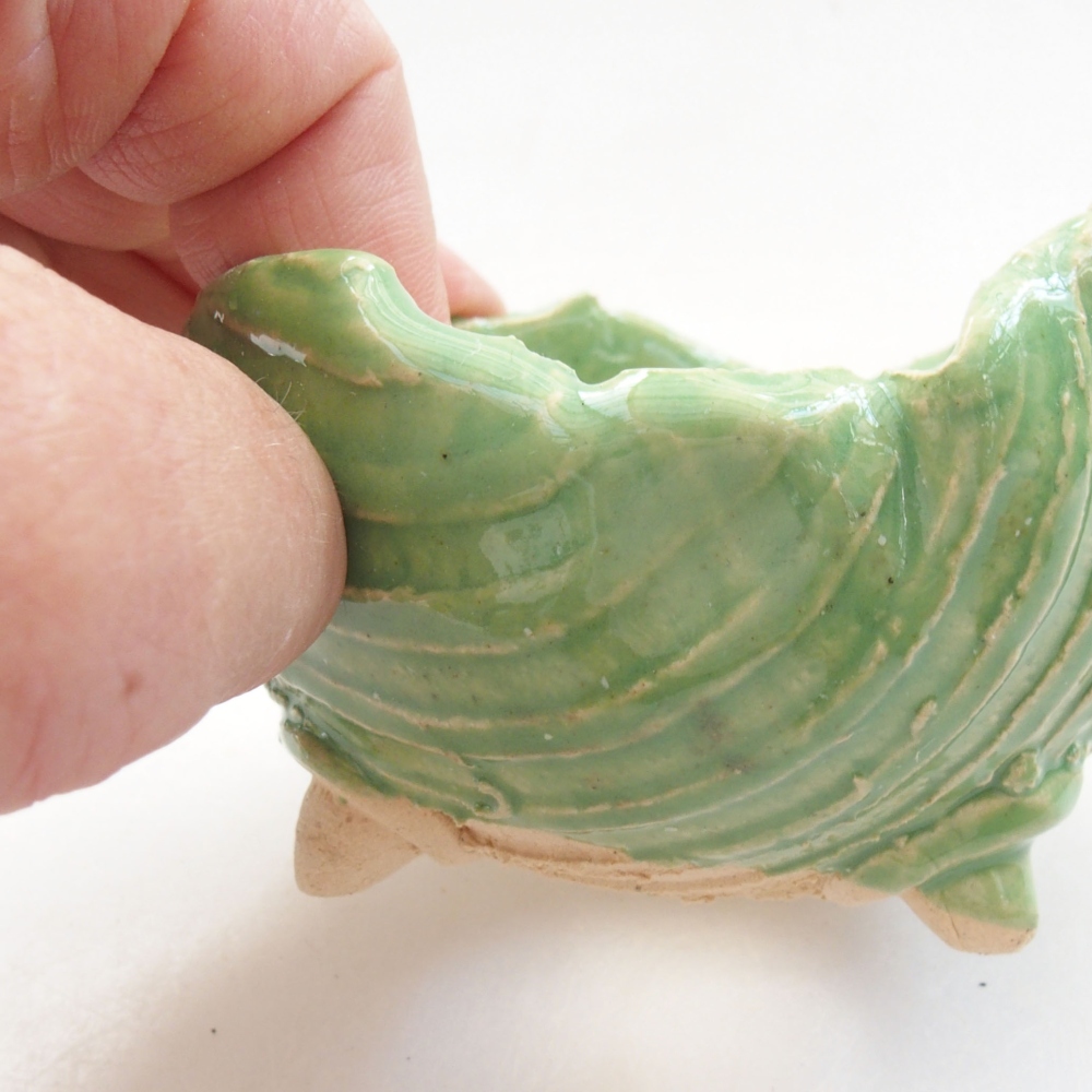 Keramikschale 7 x 7 x 5,5 cm, Farbe grün