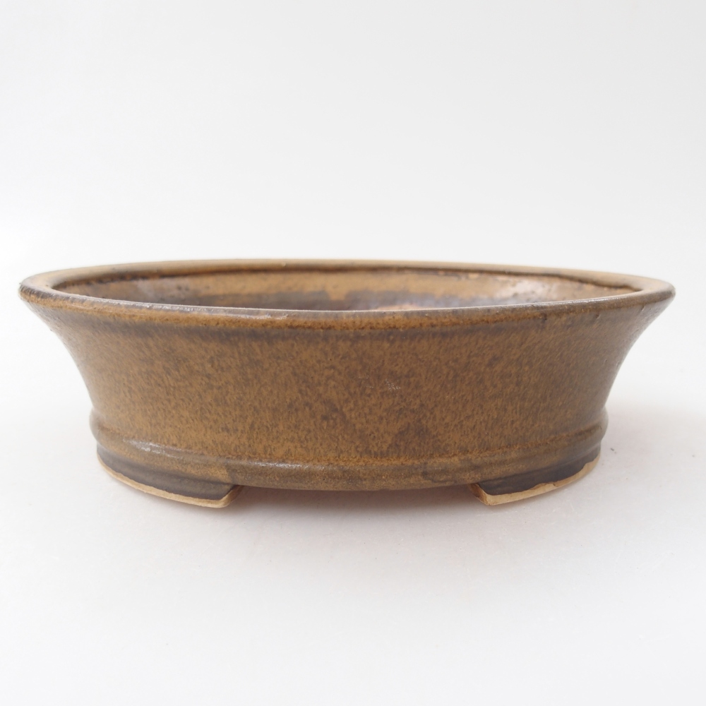 Bonsaischale aus Keramik 17,5 x 16 x 4,5 cm, braun