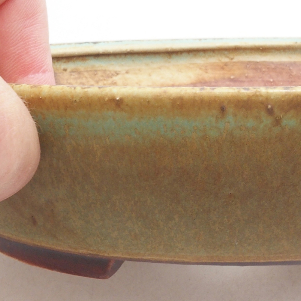 Bonsaischale aus Keramik 18 x 16 x 4 cm, Farbe Grün