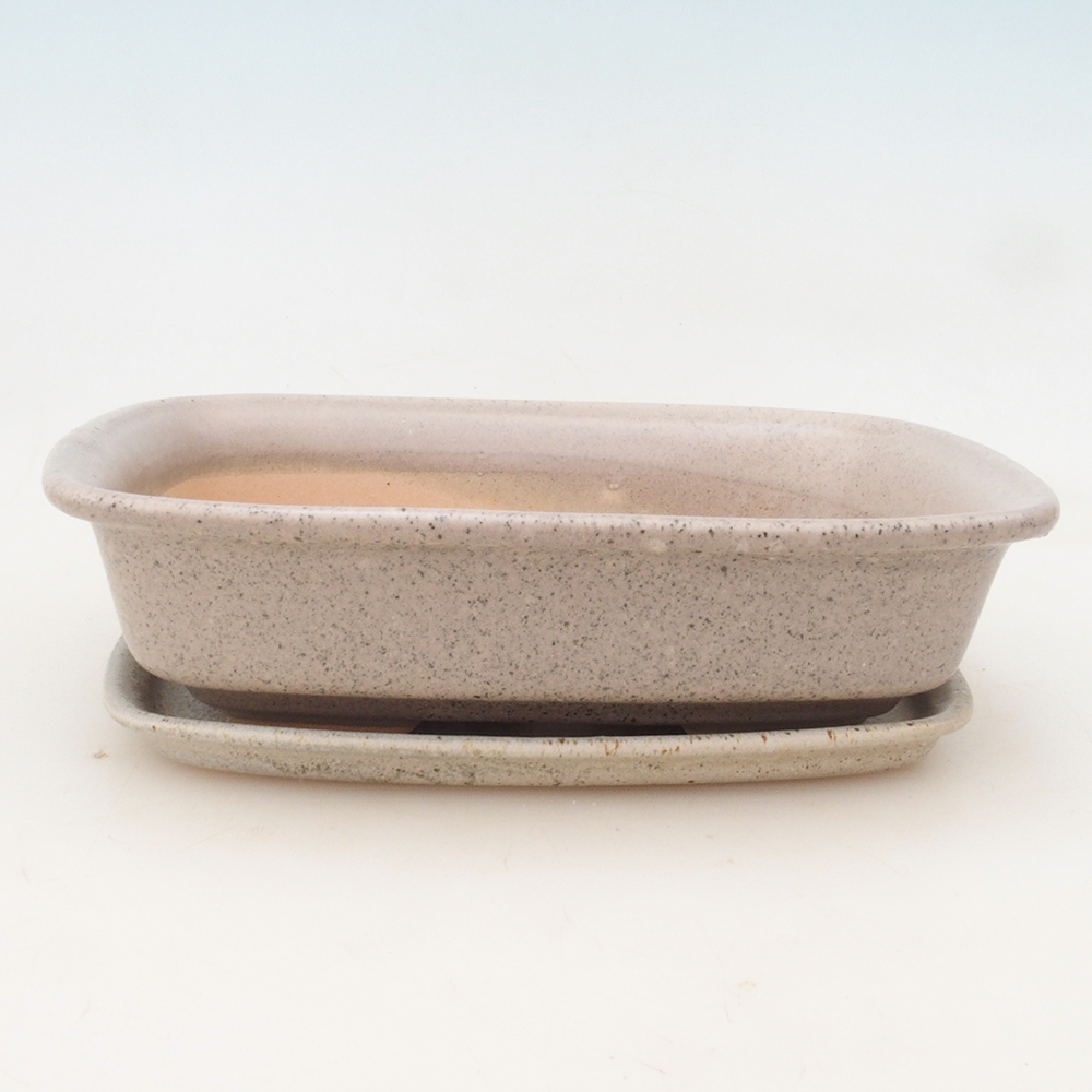 Bonsai-Schale + Untertasse H02 – Beige