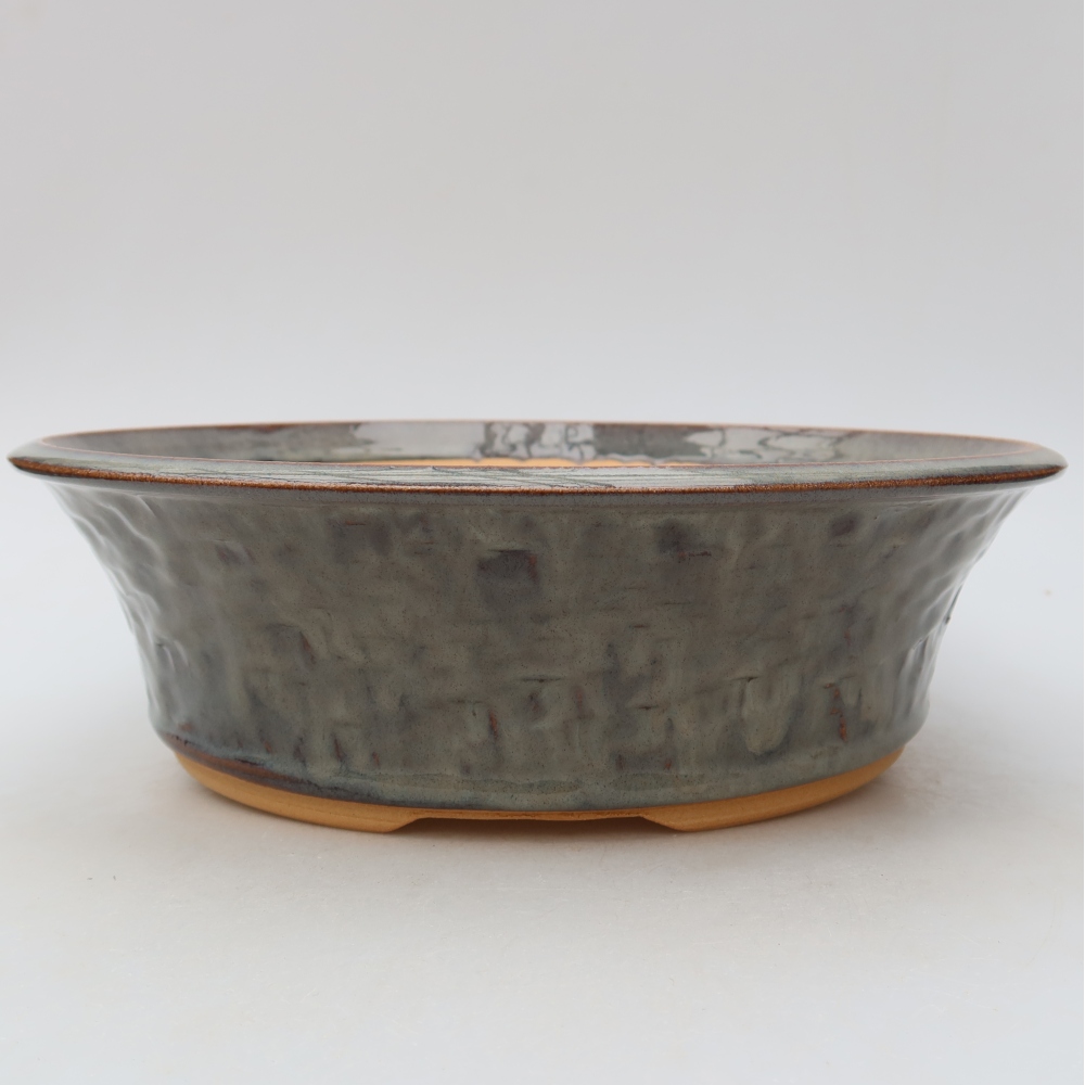 Keramik-Bonsai-Schale, 26,5 x 26,5 x 8 cm, Farbe: Grau