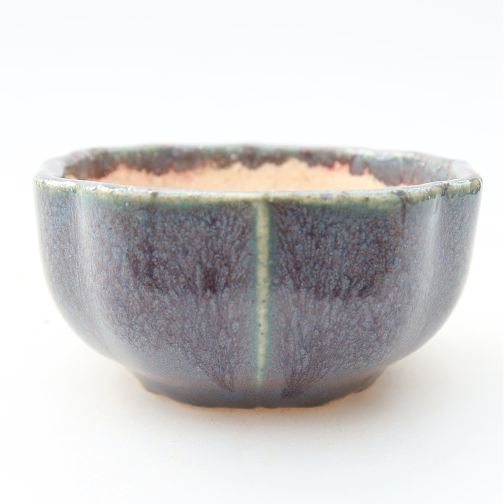 Keramik-Bonsai-Schale, 6 x 6 x 3 cm, Farbe: grau