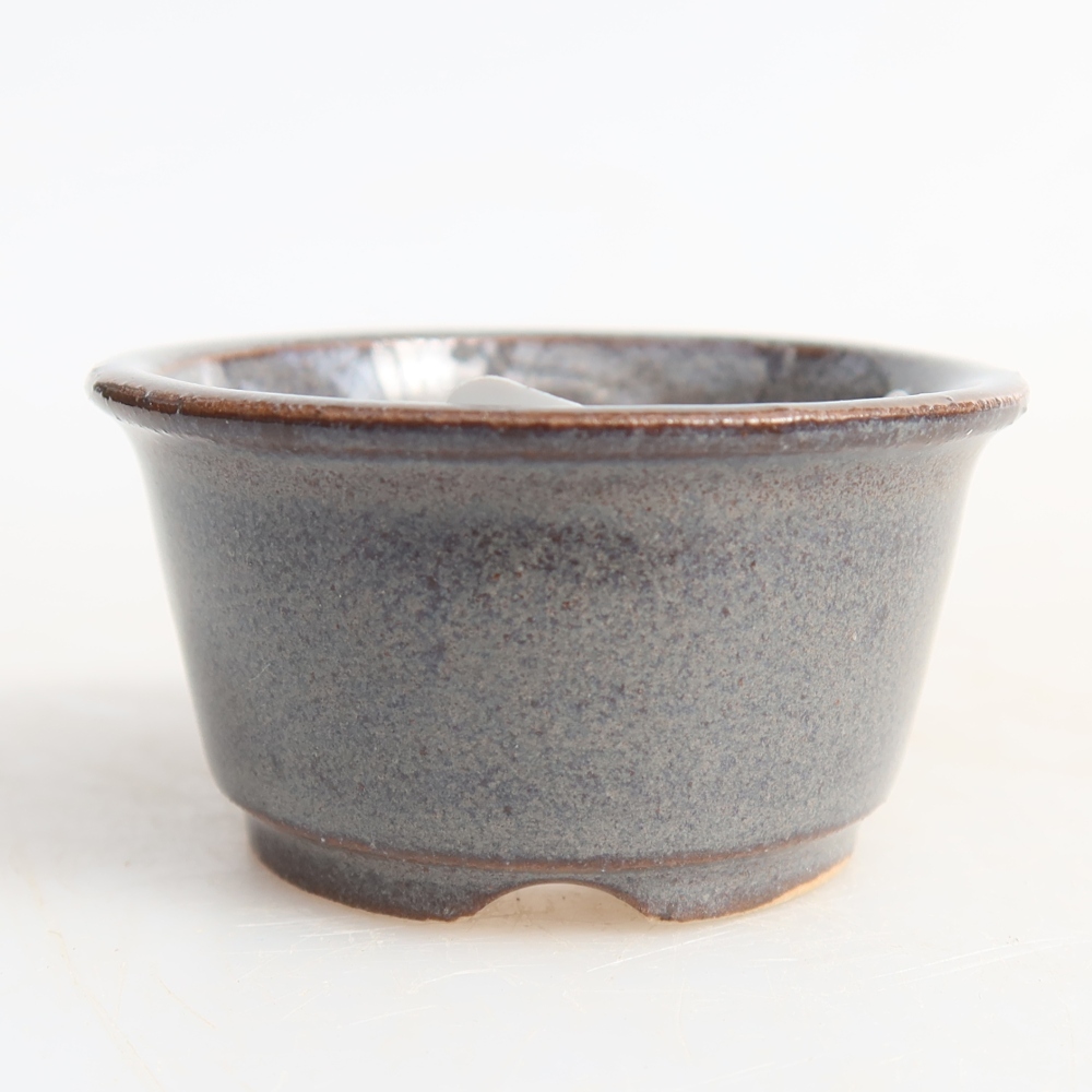Keramik-Bonsai-Schale, 4,5 x 4,5 x 2,5 cm, Farbe: Grau