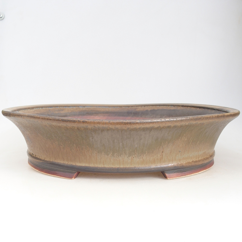 Keramik-Bonsaischale 32 x 29 x 7,5 cm, Farbe braun