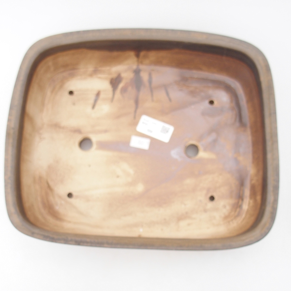 Bonsaischale aus Keramik 29 x 24,5 x 7,5 cm, braun