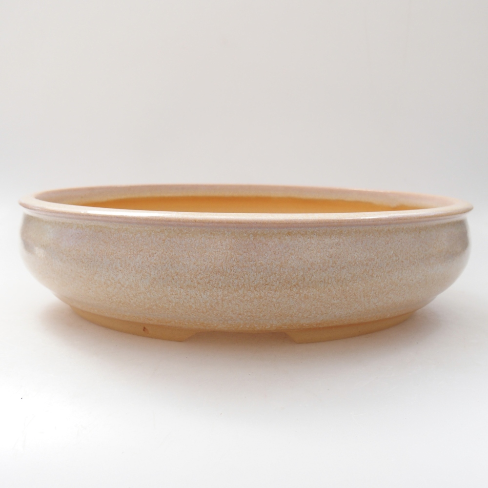 Bonsaischale aus Keramik 25,5 x 25,5 x 6 cm, Farbe beige
