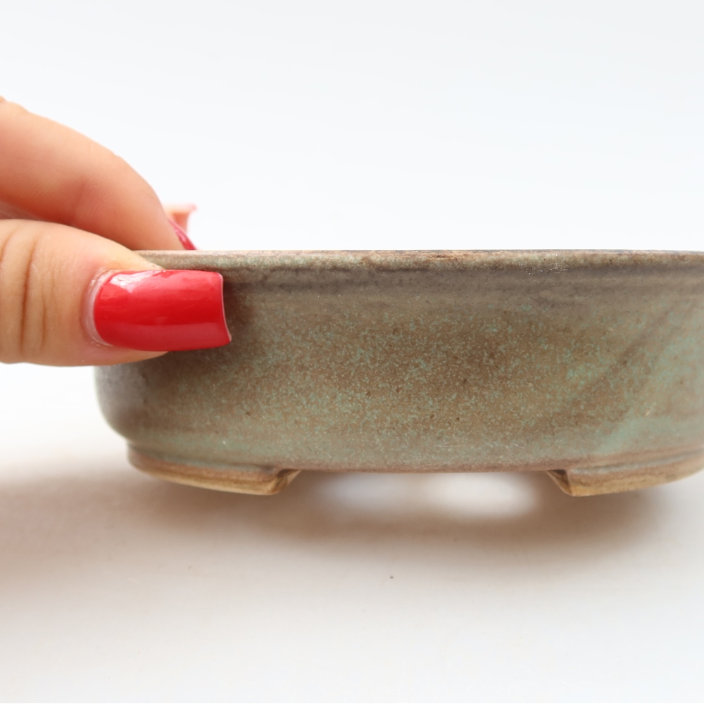 Keramik-Bonsai-Schale 12,5 x 11,5 x 3,5 cm, Farbe: grün