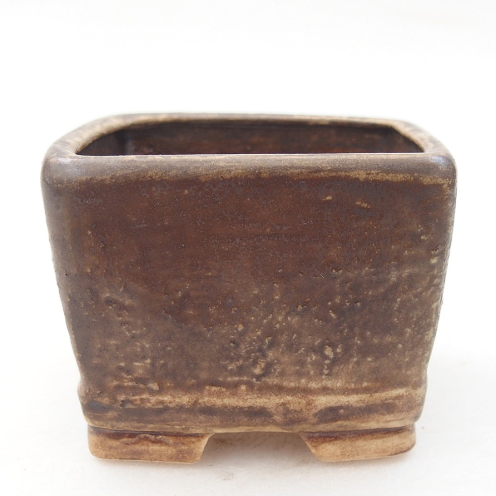 Bonsaischale aus Keramik 6 x 6 x 4,5 cm,  Farbe braun