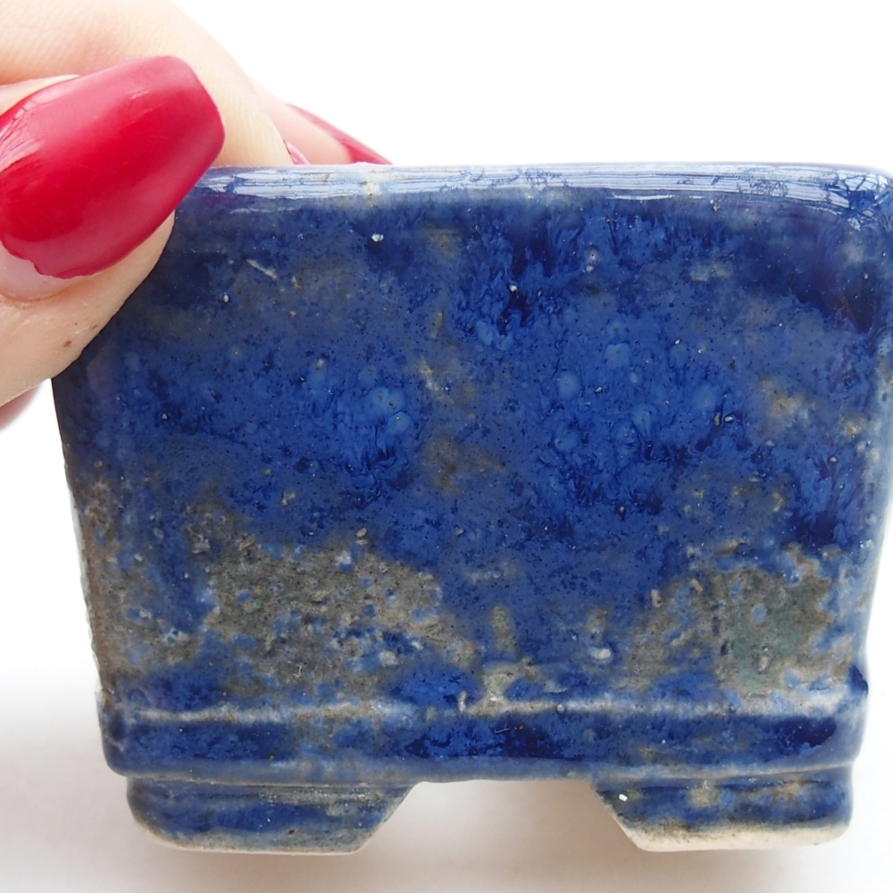 Bonsaischale aus Keramik 6 x 6 x 4,5 cm, Farbe blau