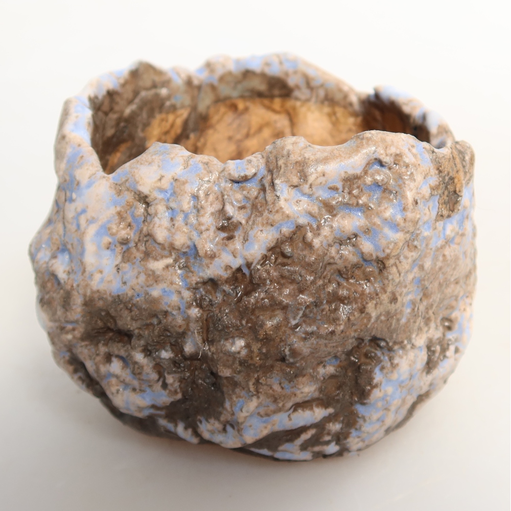 Keramikschale  7 x 7 x 6 cm, Farbe: blau-braun