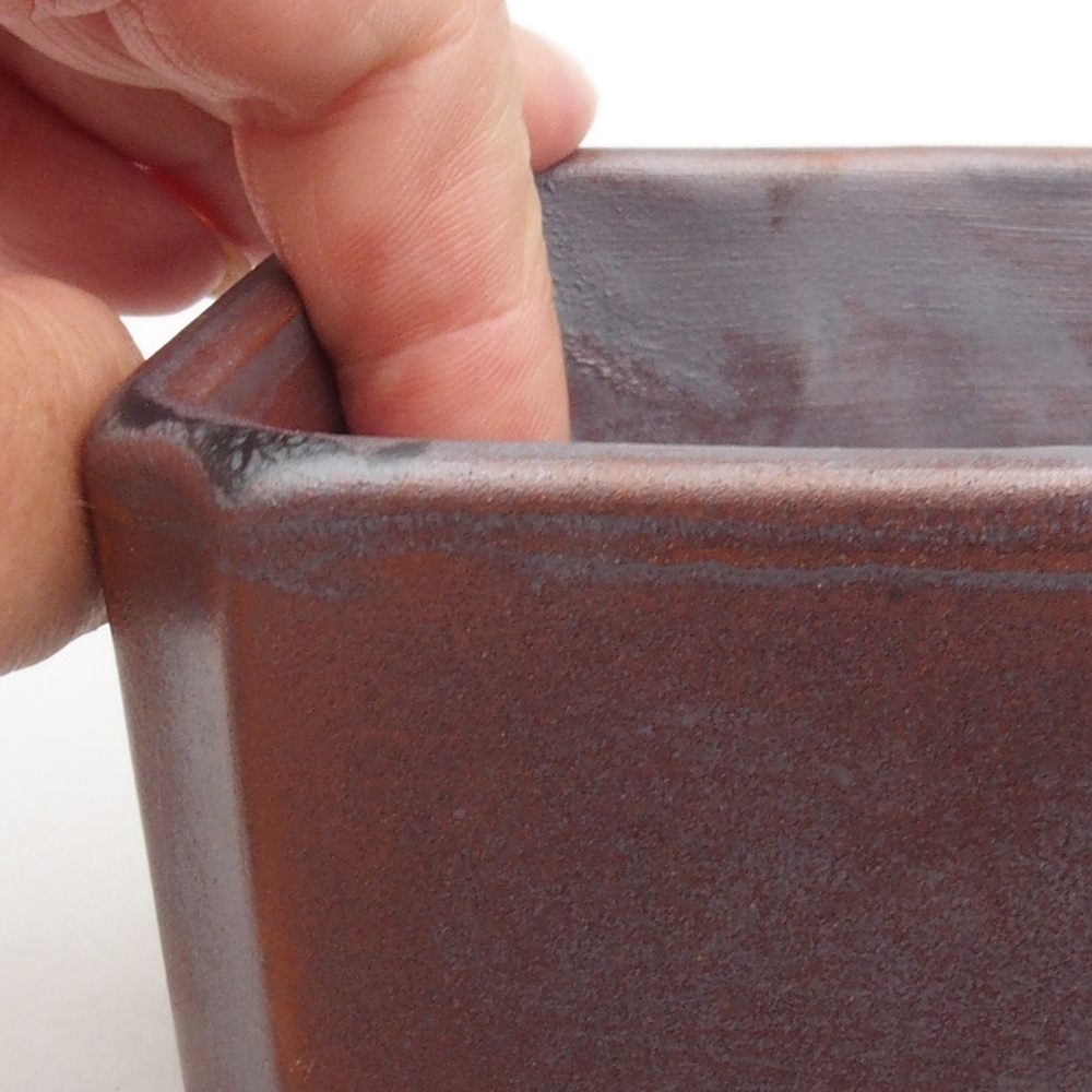 Keramik-Bonsaischale 9,5 x 9,5 x 7 cm, Farbe metalische