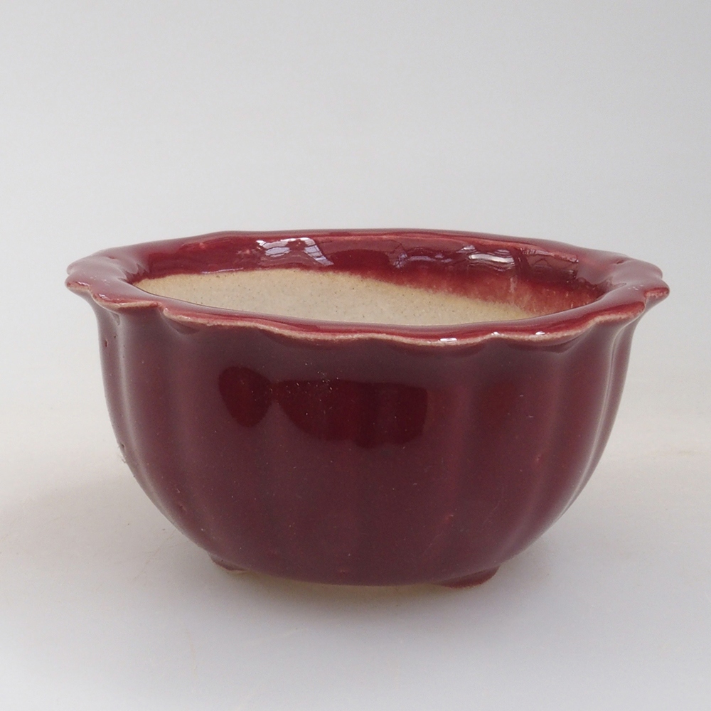 Mini-Bonsaischale 6,5 x 6,5 x 3,5 cm, Farbe Burgunder