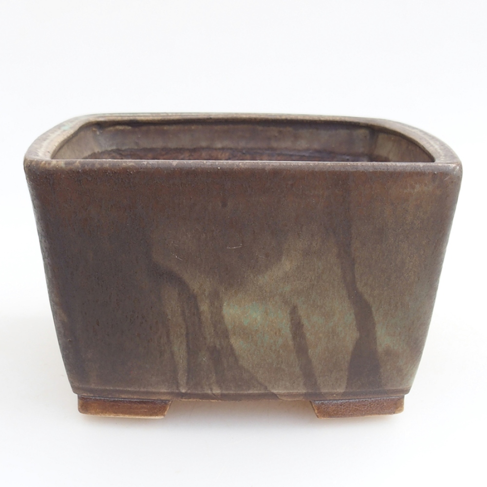 Bonsaischale aus Keramik 15 x 15 x 9,5 cm,  Farbe Grün