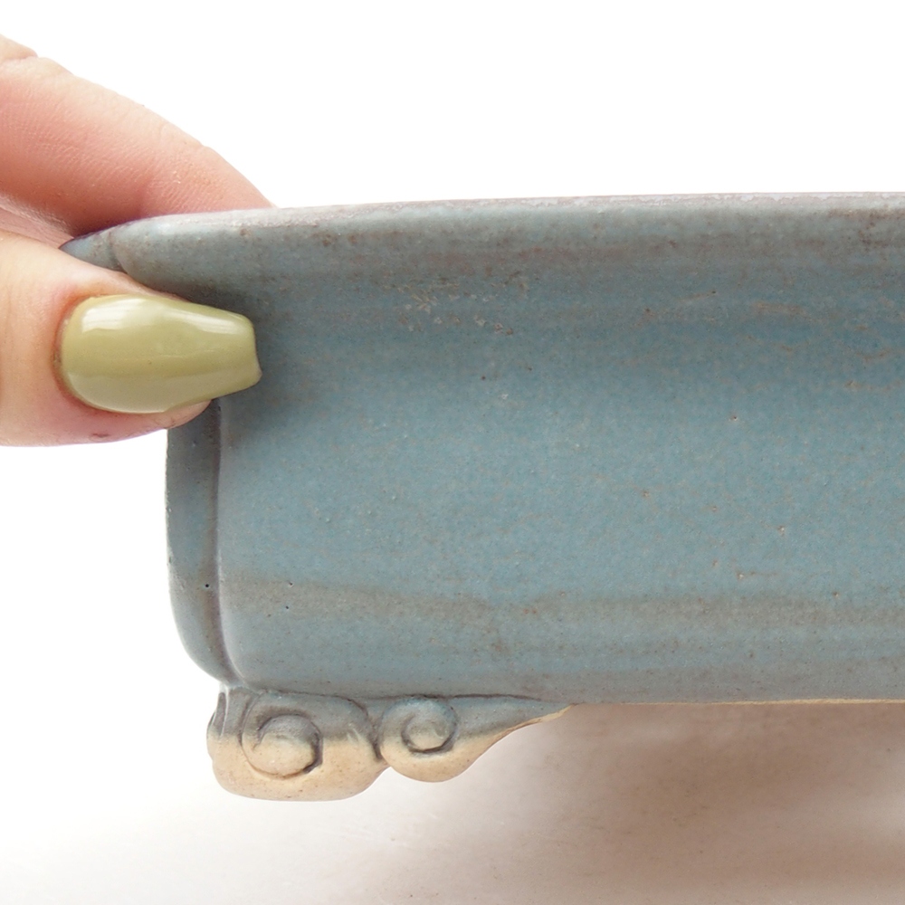 Keramik-Bonsaischale 19,5 x 17 x 5,5  cm, Farbe blau