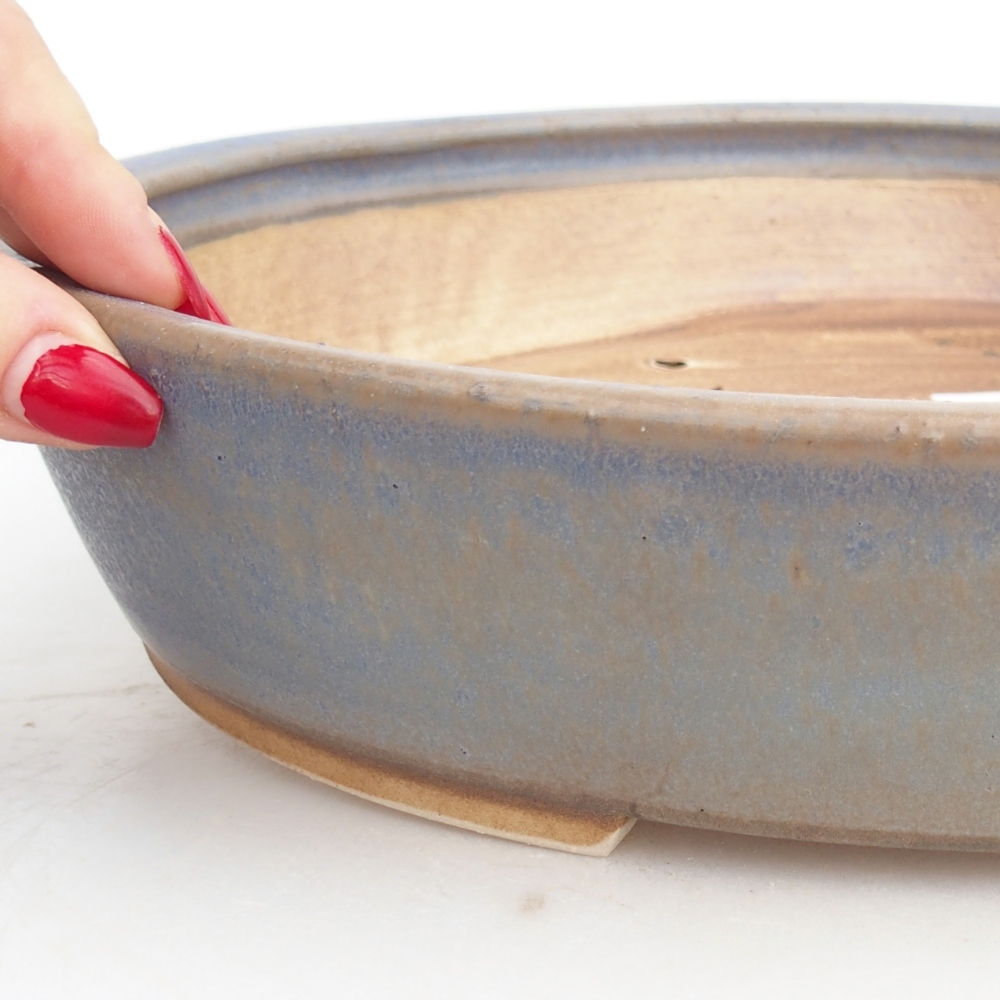 Bonsaischale aus Keramik 31,5 x 28,5 x 6,5 cm, Farbe blau