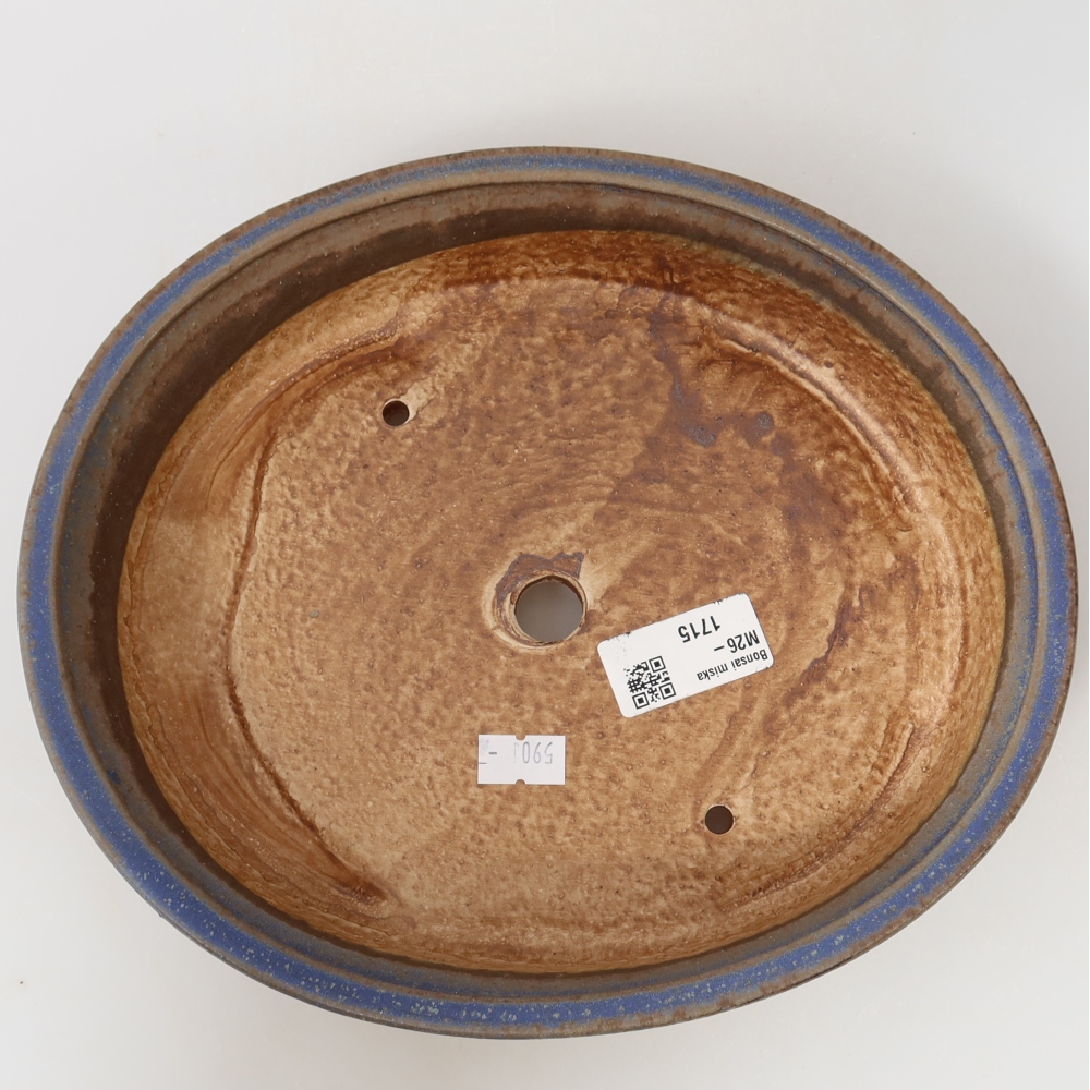 Bonsaischale aus Keramik 24 x 21 x 5 cm, Farbe blau