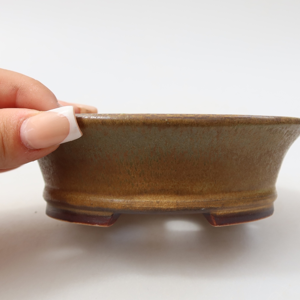 Keramik-Bonsai-Schale 12,5 x 11,5 x 4 cm, Farbe: grün