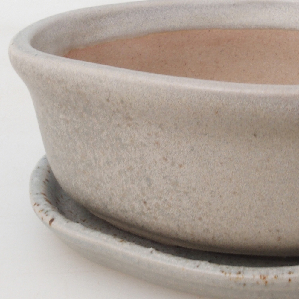 Bonsai-Schale + Unterschale H05 – 11 x 8 x 4 cm. – beige