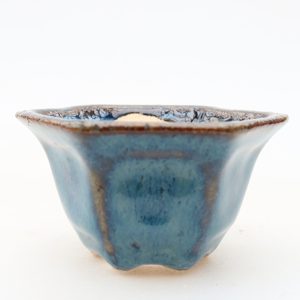 Keramik-Bonsai-Schale, 5,5 × 5 × 3 cm, Farbe: Blau