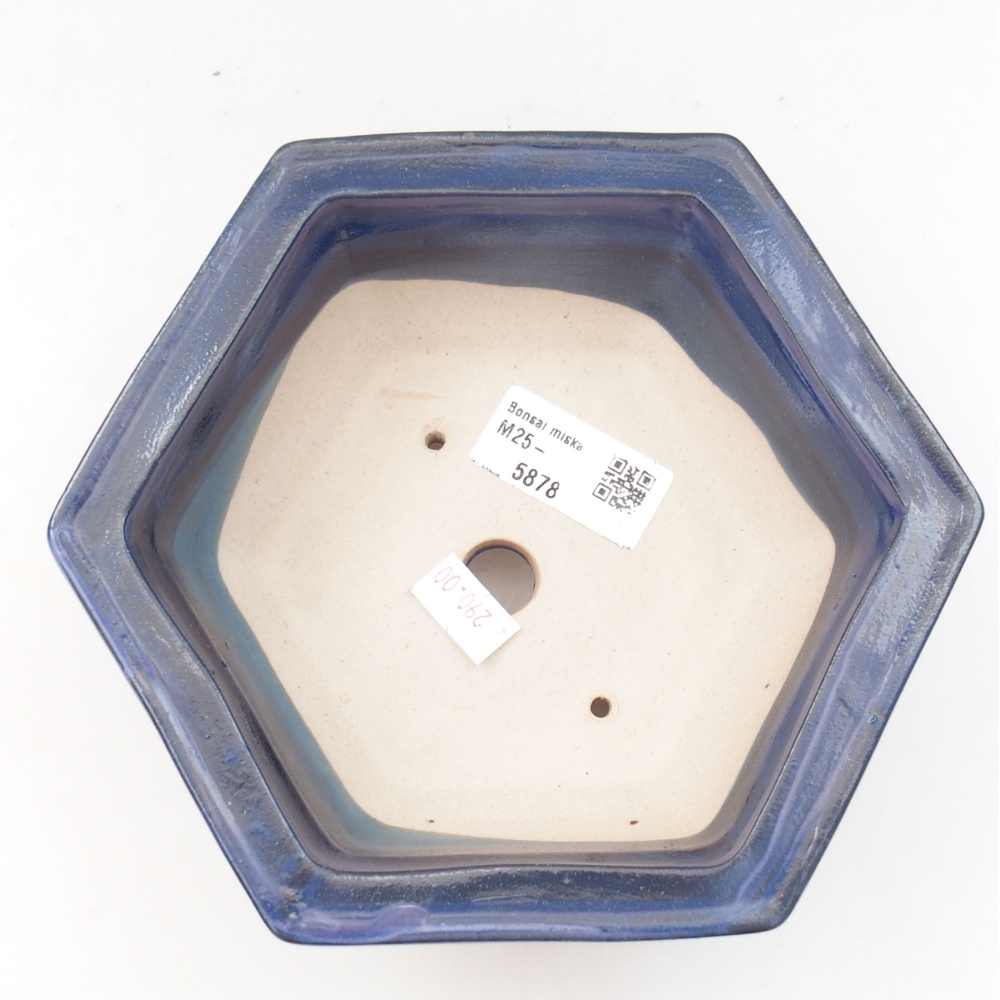 Keramik-Bonsaischale 17 x 15 x 6 cm, Farbe blau