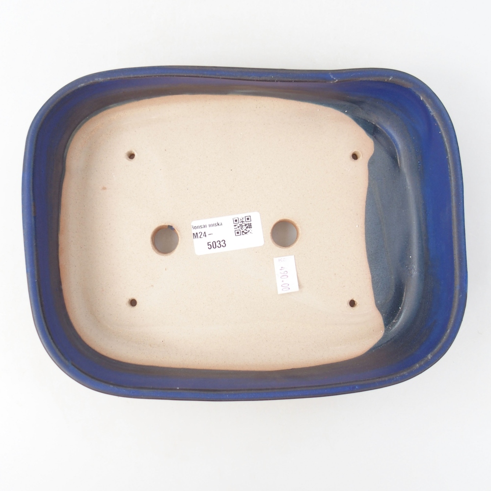 Keramik-Bonsaischale 23 x 18 x 5,5 cm, Farbe blau