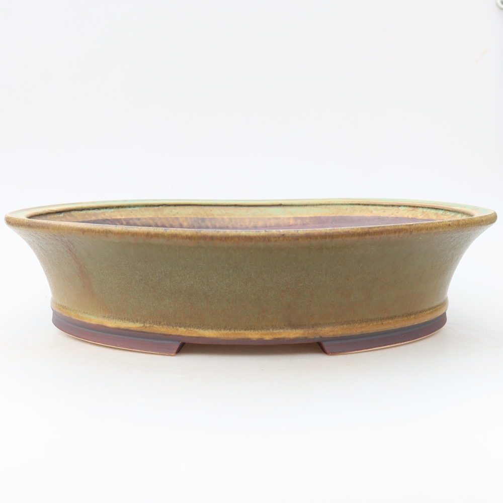 Bonsaischale aus Keramik 26,5 x 24 x 5,5 cm, grün