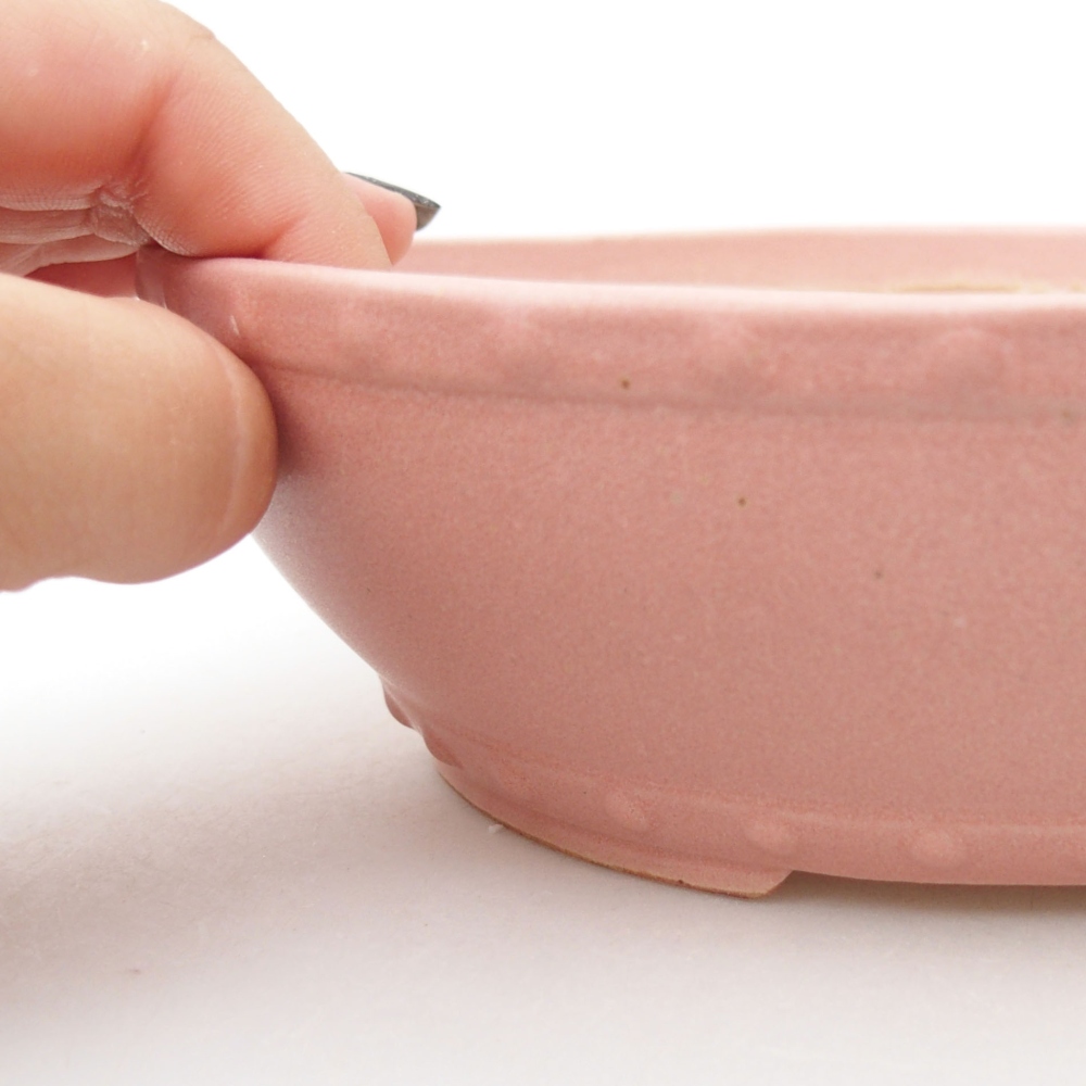 Keramik-Bonsaischale 18 x 18 x 5,5 cm, Farbe rosa