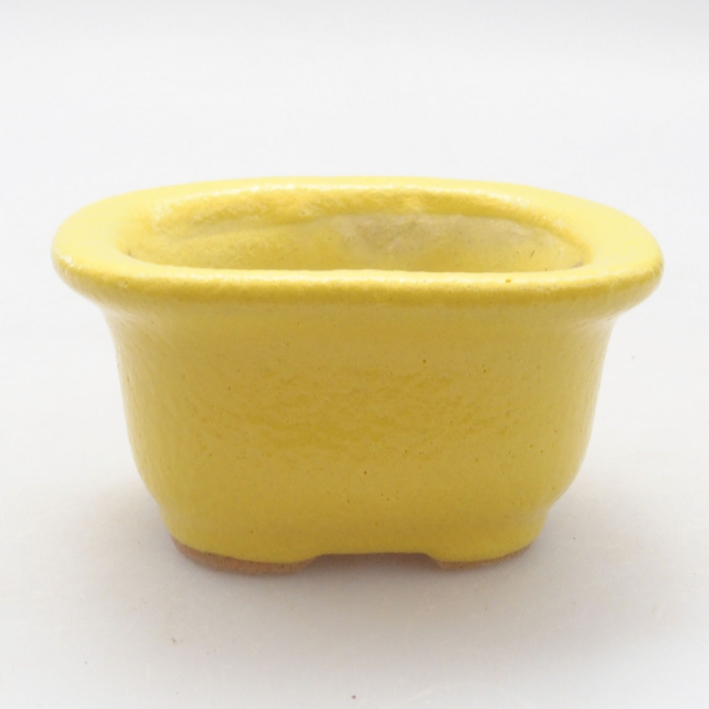 Keramik Bonsai Schale 5,5 x 4,5 x 3 cm, gelb