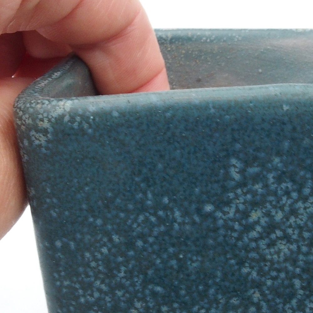 Keramik-Bonsaischale 8,5 x 8,5 x 10,5 cm, Farbe blau