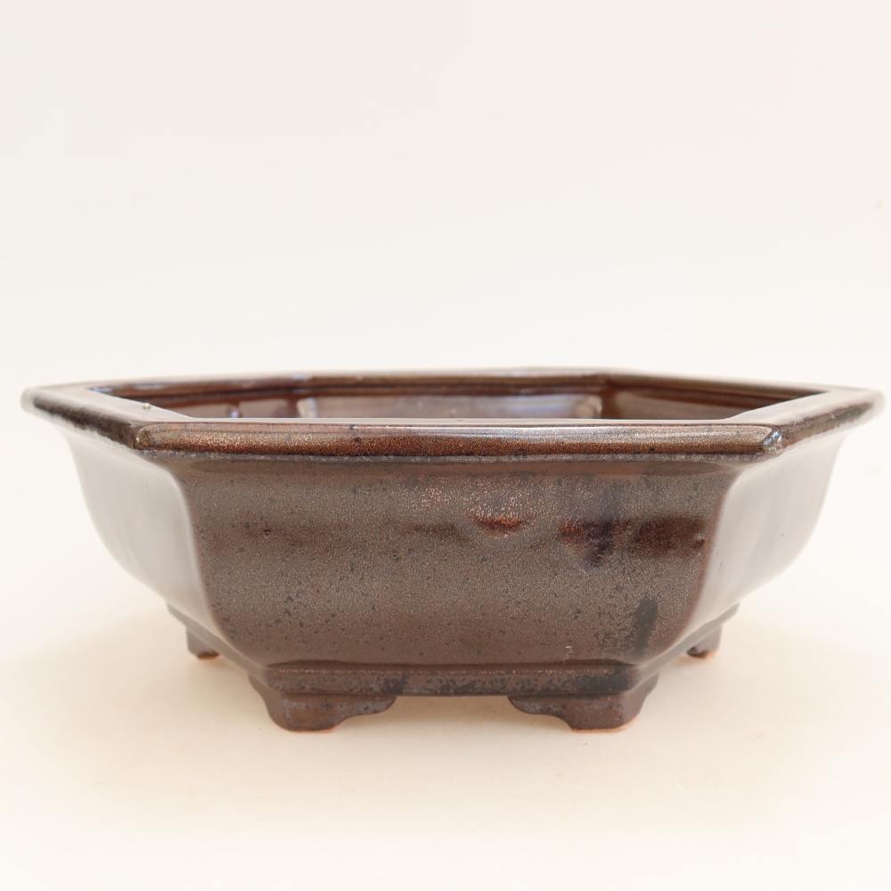 Keramik-Bonsai-Schale, 24 x 21,5 x 7,5 cm, Farbe: Braun