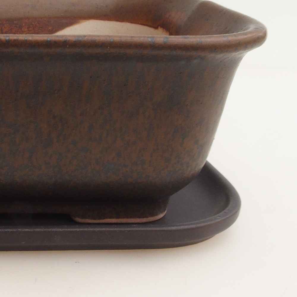 Bonsai-Schale + Untertasse H36 – 17 x 15 x 7,5 cm – Braun