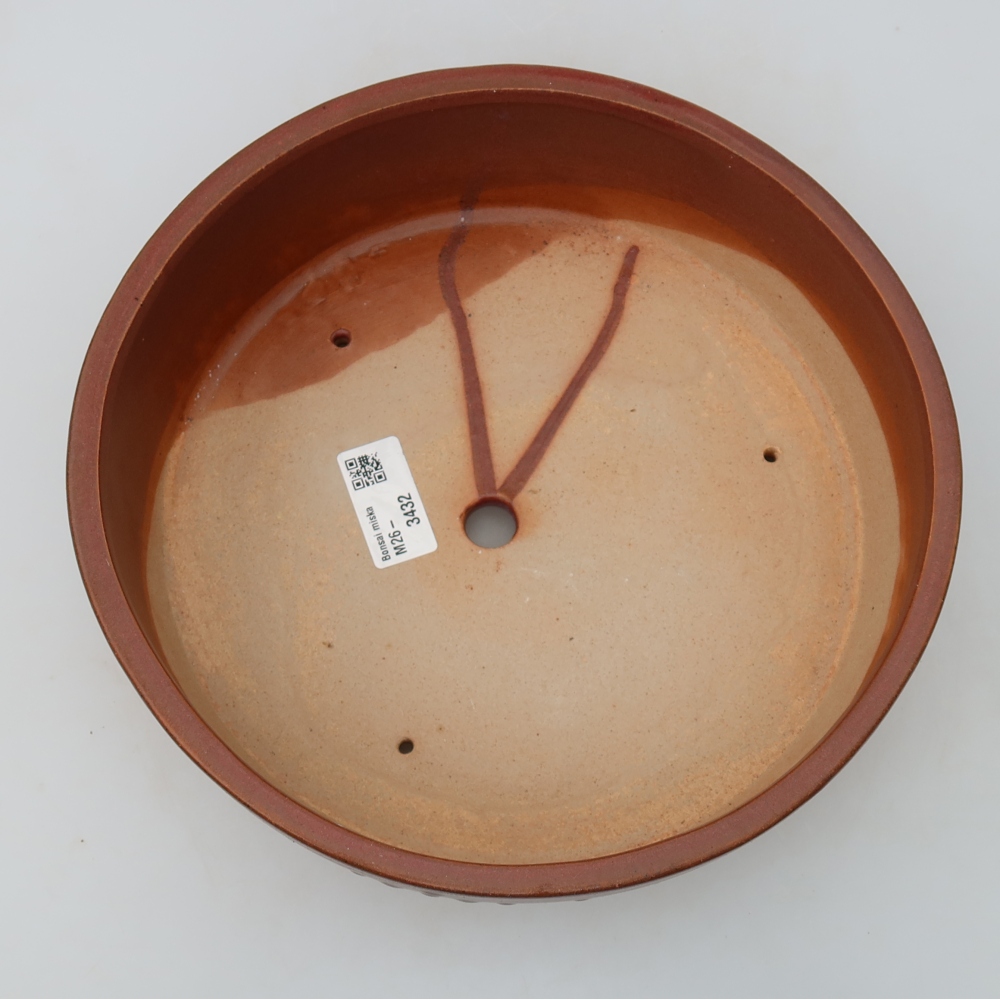 Keramik-Bonsai-Schale 24 x 24 x 7 cm, Farbe: weinrot