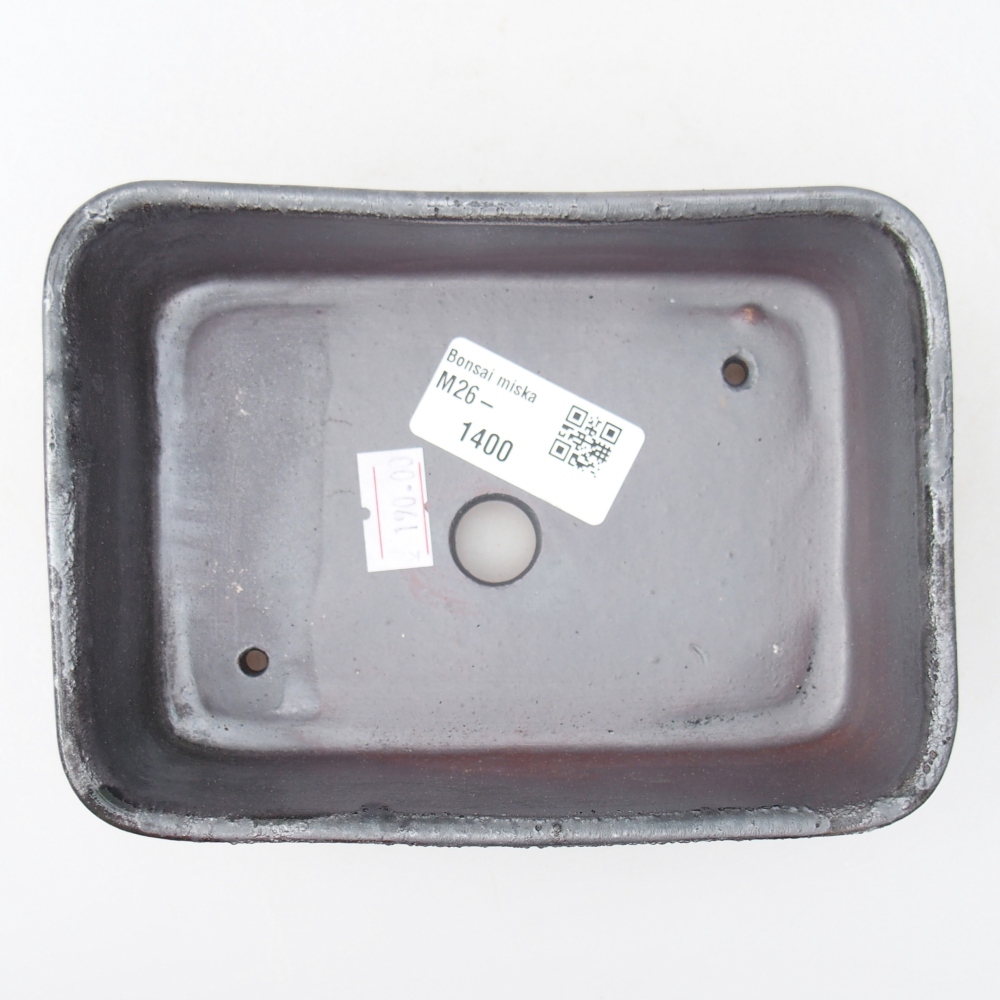 Bonsaischale aus Keramik 14,5 x 10,5 x 4,5 cm, metallfarben
