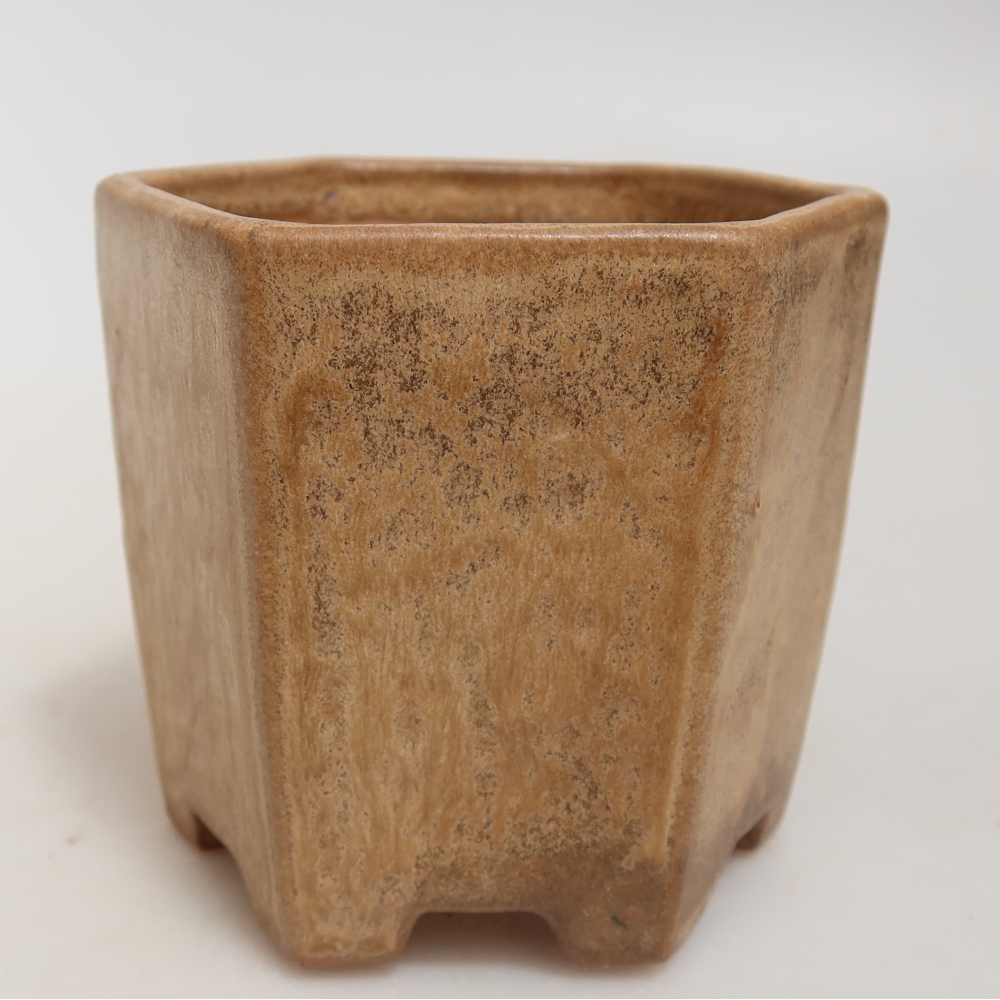 Keramik-Bonsai-Schale 9 x 8,5 x 8 cm, Farbe: Beige