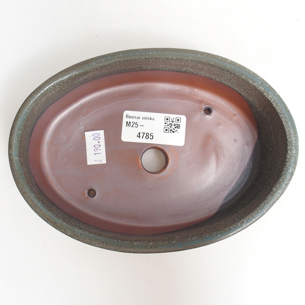 Keramik-Bonsaischale 16,5 x 11 x 4 cm, Farbe grau