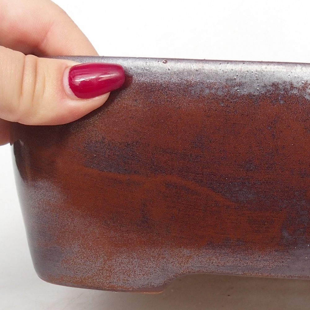 Keramik-Bonsaischale 23,5 x 18 x 7,5 cm, braun Farbe