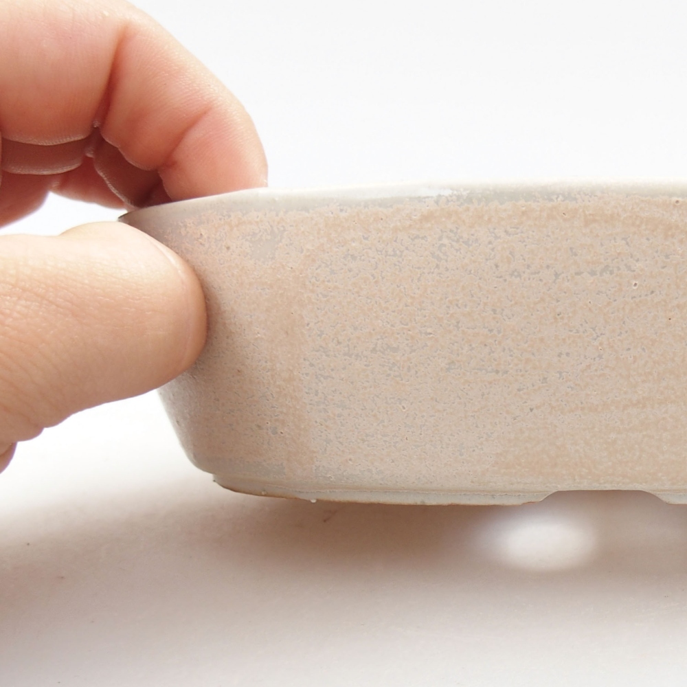 Keramik-Bonsaischale 15 x 9,5 x 4 cm, Farbe beige